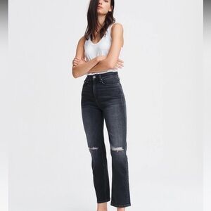 Rag & Bone Nina High Rise Ankle Cigarette Black Jeans Sz 26